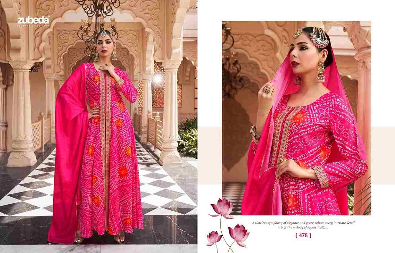 Rang Mahal By Zubeda 478 To 483 Series Designer Anarkali Suits Beautiful Stylish Fancy Colorful Party Wear & Occasional Wear Chinnon Silk Dresses At Wholesale Price