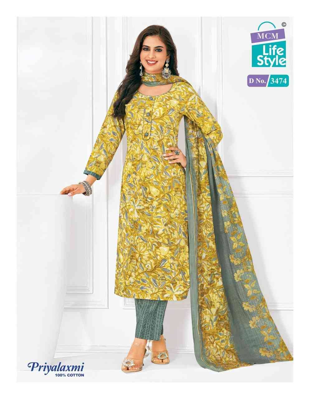 Priyalaxmi Vol-34 By MCM Lifestyle 3456 To 3475 Series Beautiful Festive Suits Stylish Fancy Colorful Casual Wear & Ethnic Wear Pure Cotton Print Dresses At Wholesale Price
