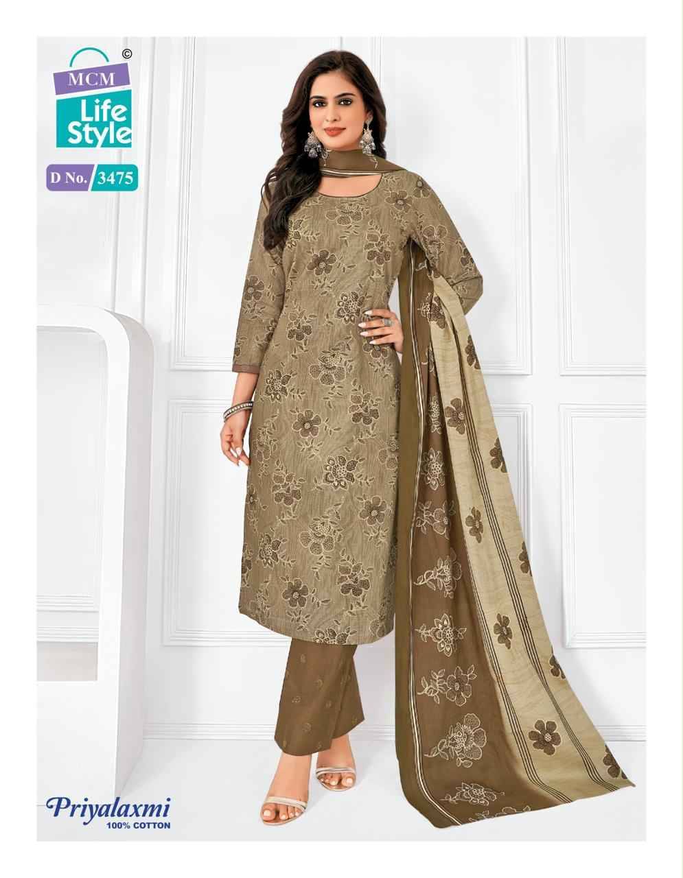 Priyalaxmi Vol-34 By MCM Lifestyle 3456 To 3475 Series Beautiful Festive Suits Stylish Fancy Colorful Casual Wear & Ethnic Wear Pure Cotton Print Dresses At Wholesale Price
