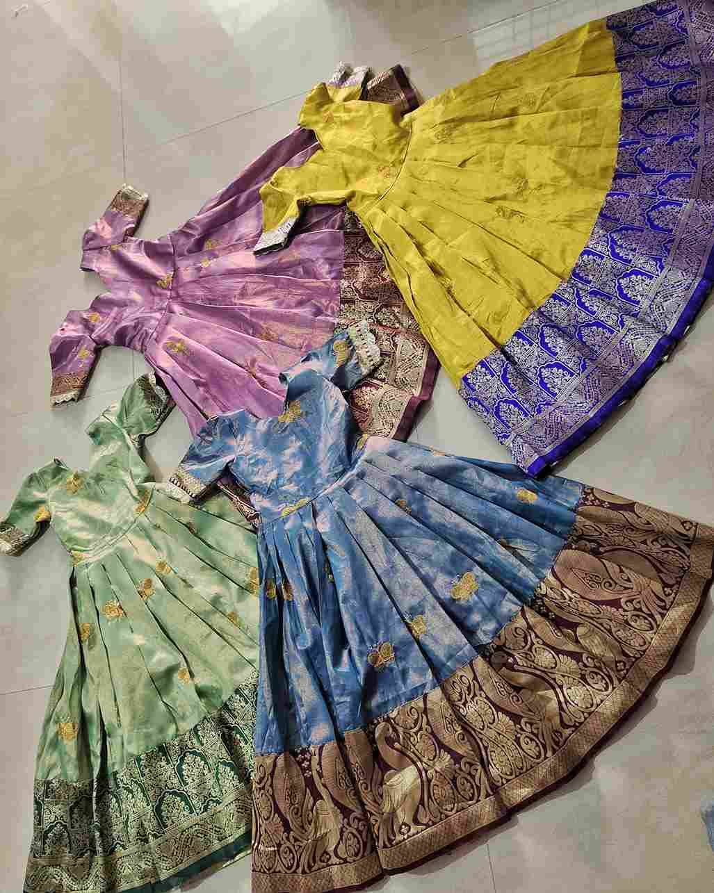 Pv-Kids Gown By Fashid Wholesale 01 To 04 Series Designer Beautiful Collection Occasional Wear & Party Wear Pure Silk Gowns At Wholesale Price