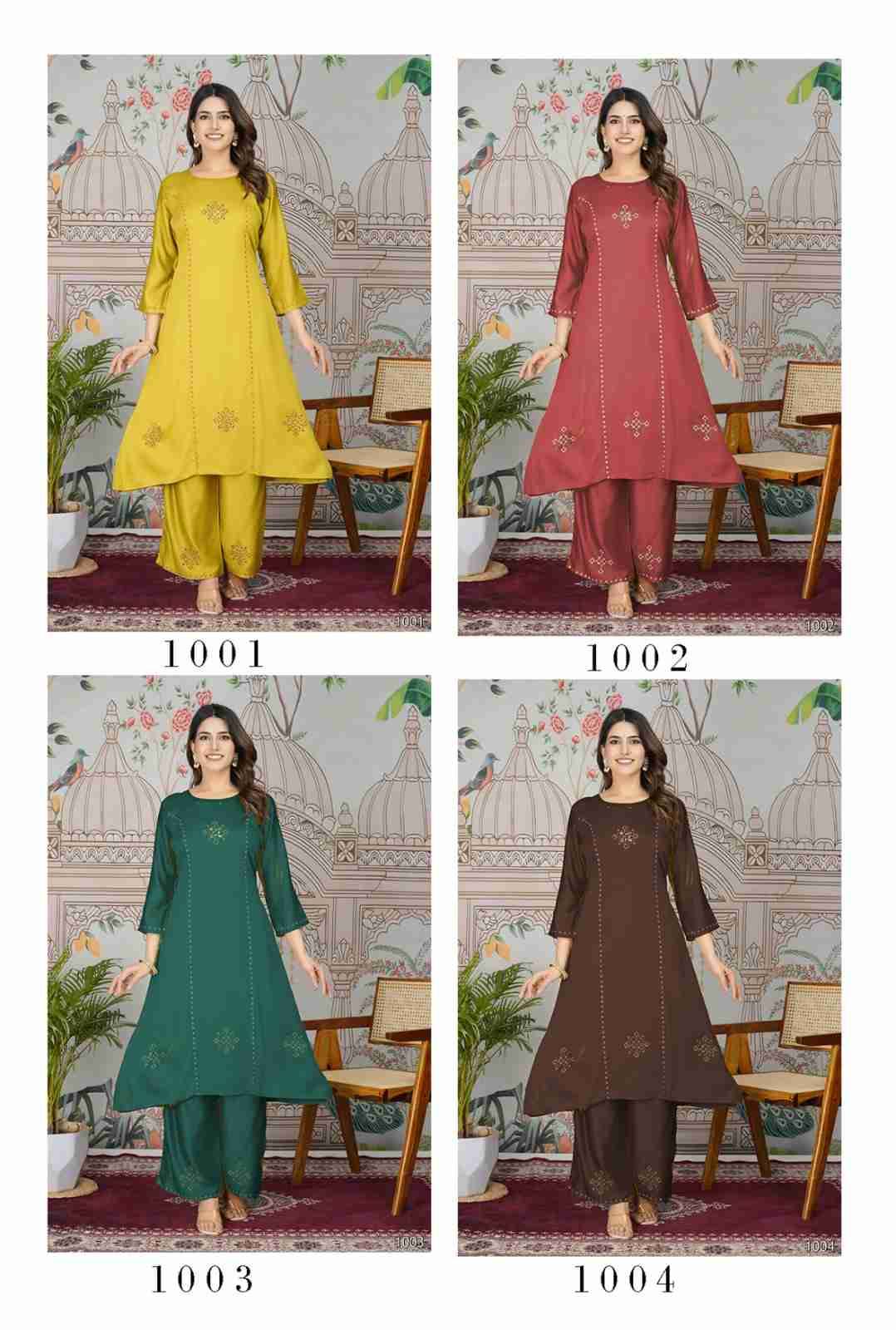 Pihu By Kaamiri 1001 To 1004 Series Designer Collection Beautiful Stylish Fancy Colorful Party Wear & Occasional Wear Pure Gaji Silk With Work Kurtis With Bottom At Wholesale Price