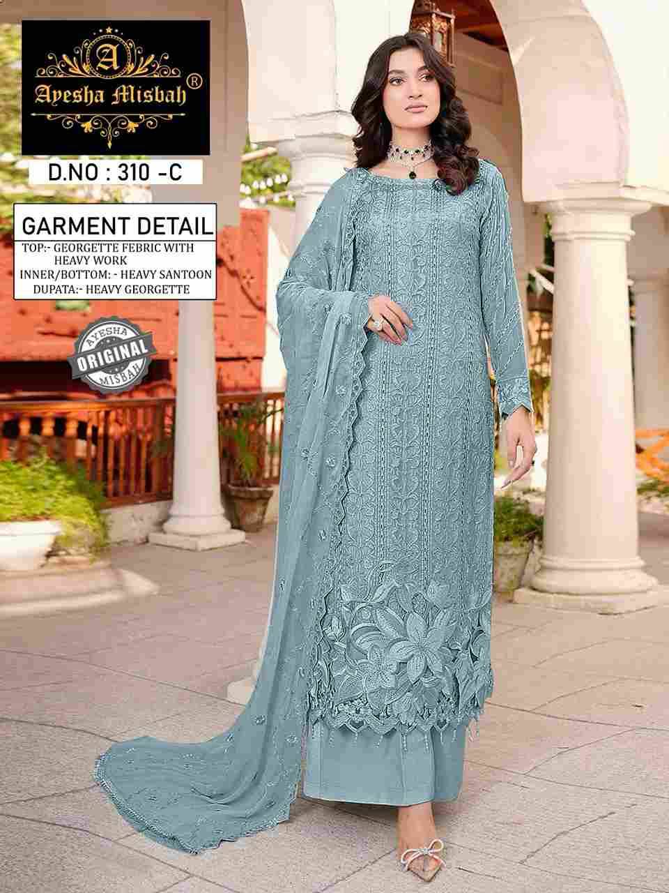 Ayesha Misbah 310 Colours By Fashid Wholesale 310-A To 310-H Series Beautiful Pakistani Suits Colorful Stylish Fancy Casual Wear & Ethnic Wear Georgette Embroidered Dresses At Wholesale Price