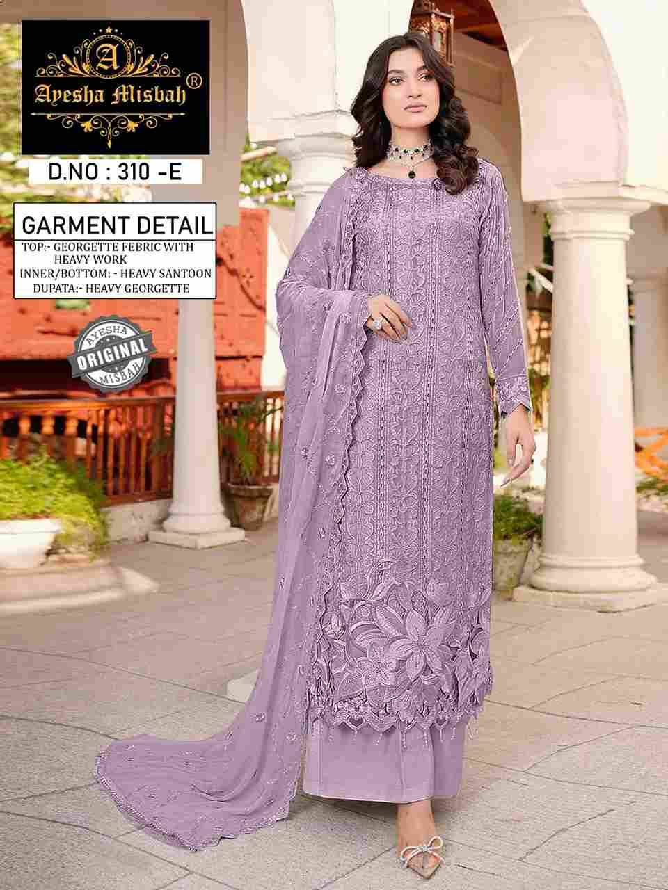 Ayesha Misbah 310 Colours By Fashid Wholesale 310-A To 310-H Series Beautiful Pakistani Suits Colorful Stylish Fancy Casual Wear & Ethnic Wear Georgette Embroidered Dresses At Wholesale Price
