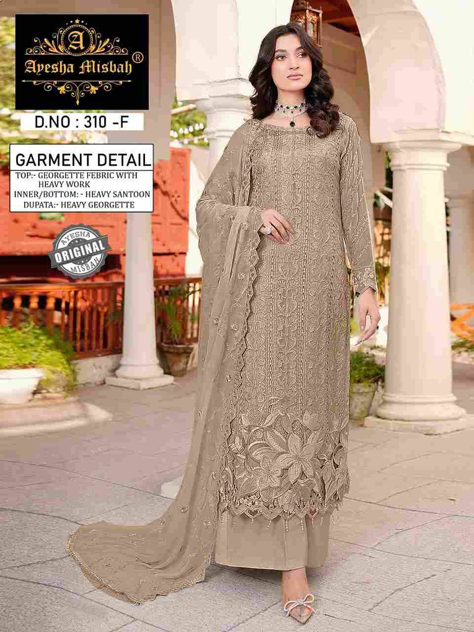 Ayesha Misbah 310 Colours By Fashid Wholesale 310-A To 310-H Series Beautiful Pakistani Suits Colorful Stylish Fancy Casual Wear & Ethnic Wear Georgette Embroidered Dresses At Wholesale Price