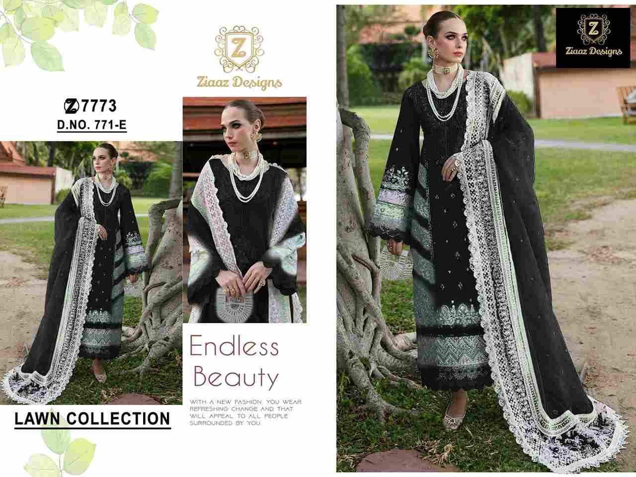 Ziaaz Designs Hit Design 771 Colours Vol-2 By Ziaaz Designs 771-C To 771-F Series Beautiful Pakistani Suits Colorful Stylish Fancy Casual Wear & Ethnic Wear Cotton Embroidered Dresses At Wholesale Price
