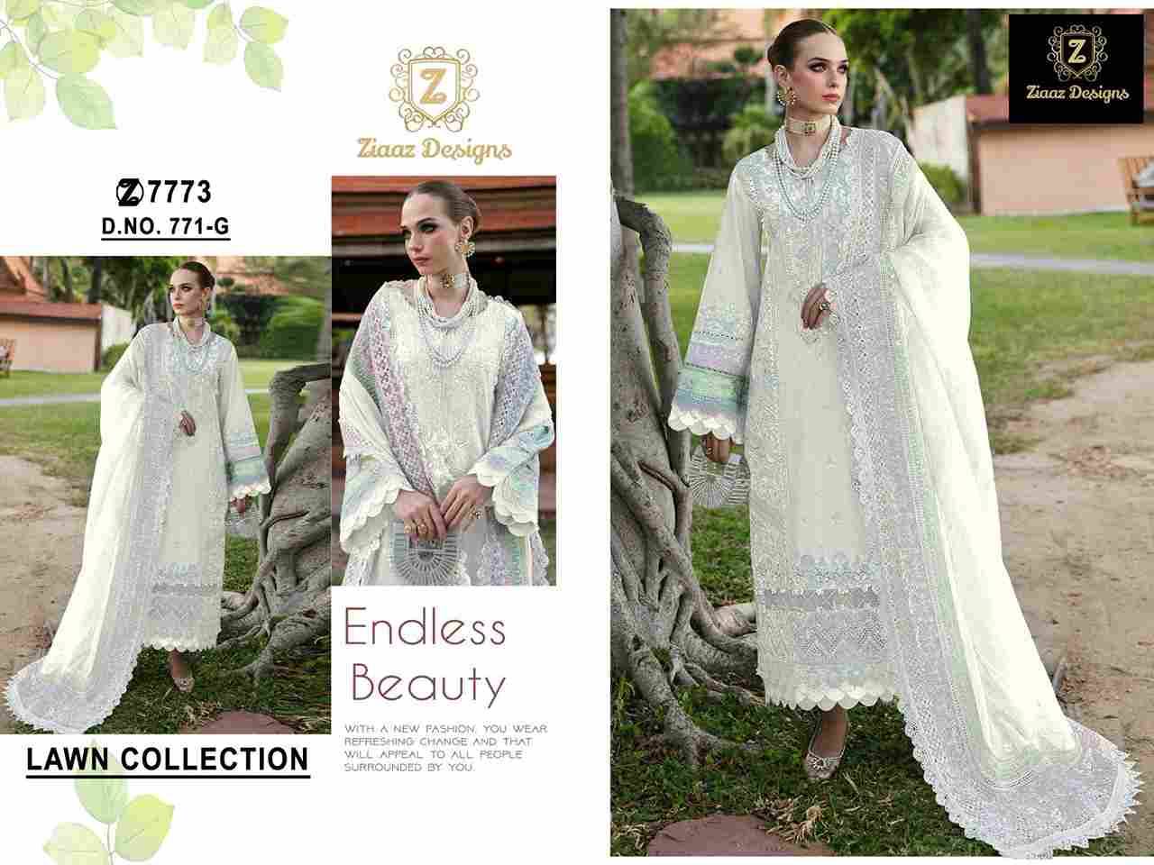 Ziaaz Designs Hit Design 771 Colours Vol-2 By Ziaaz Designs 771-C To 771-F Series Beautiful Pakistani Suits Colorful Stylish Fancy Casual Wear & Ethnic Wear Cotton Embroidered Dresses At Wholesale Price