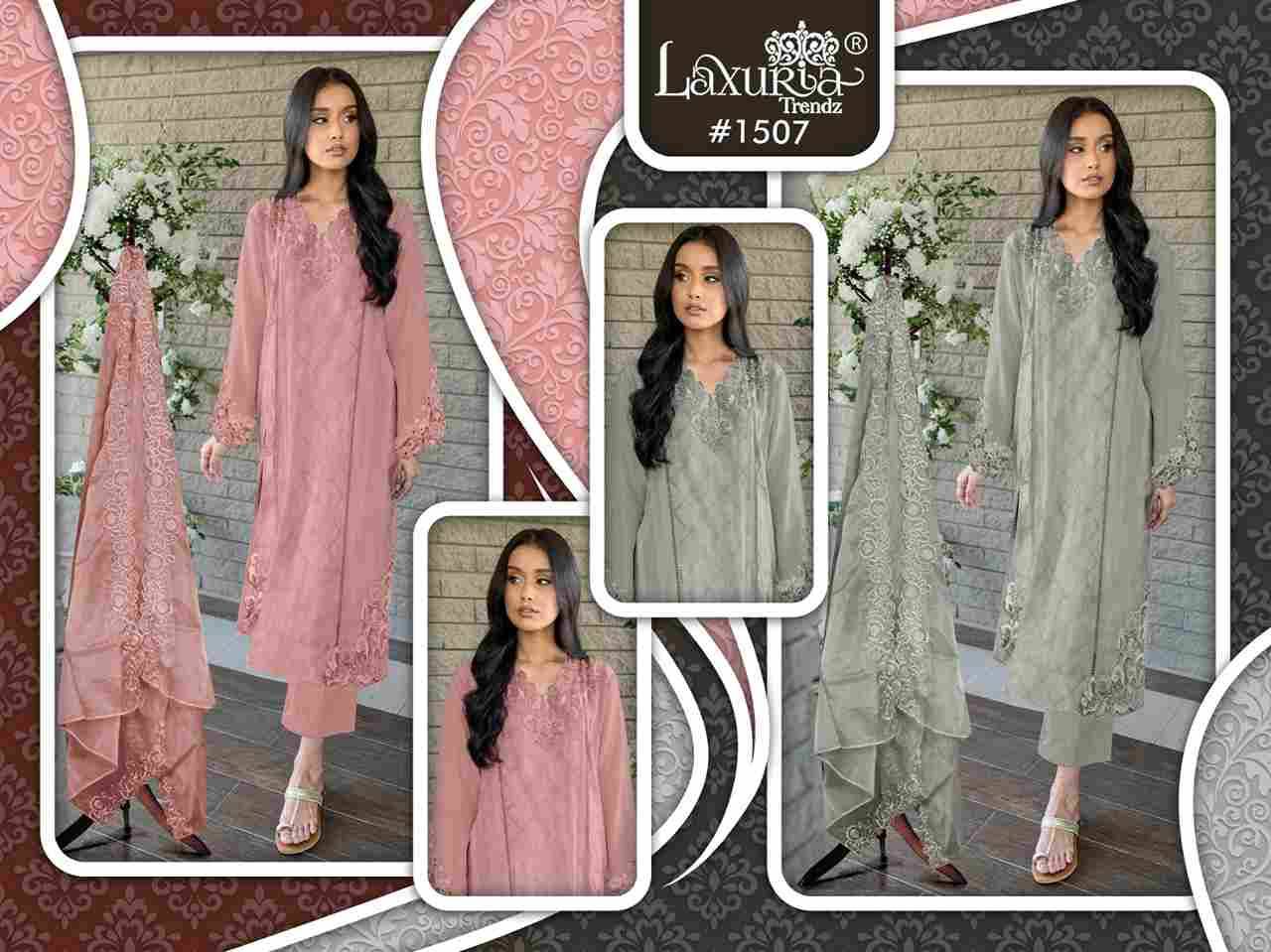 Luxuria Trendz 1507 Colours By Luxuria 1507-A To 1507-B Series Beautiful Pakistani Suits Colorful Stylish Fancy Casual Wear & Ethnic Wear Slub Dresses At Wholesale Price