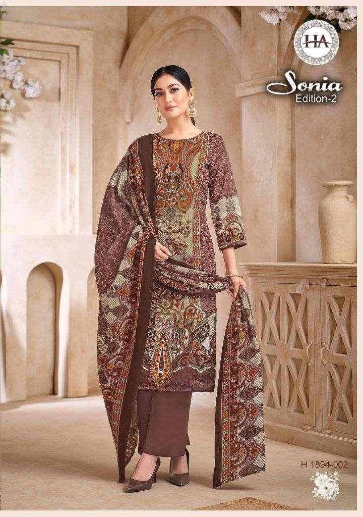 Sonia Vol-2 By Harshit Fashion Hub 1894-001 To 1894-008 Series Beautiful Festive Suits Stylish Fancy Colorful Casual Wear & Ethnic Wear Pure Cotton Dresses At Wholesale Price