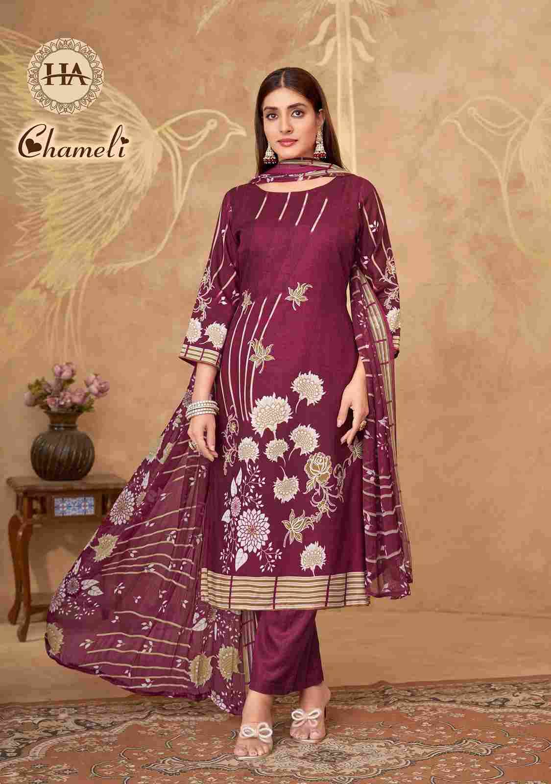 Chameli By Harshit Fashion Hub 1910-001 To 1910-006 Series Beautiful Festive Suits Stylish Fancy Colorful Casual Wear & Ethnic Wear Pure Viscose Rayon Dresses At Wholesale Price