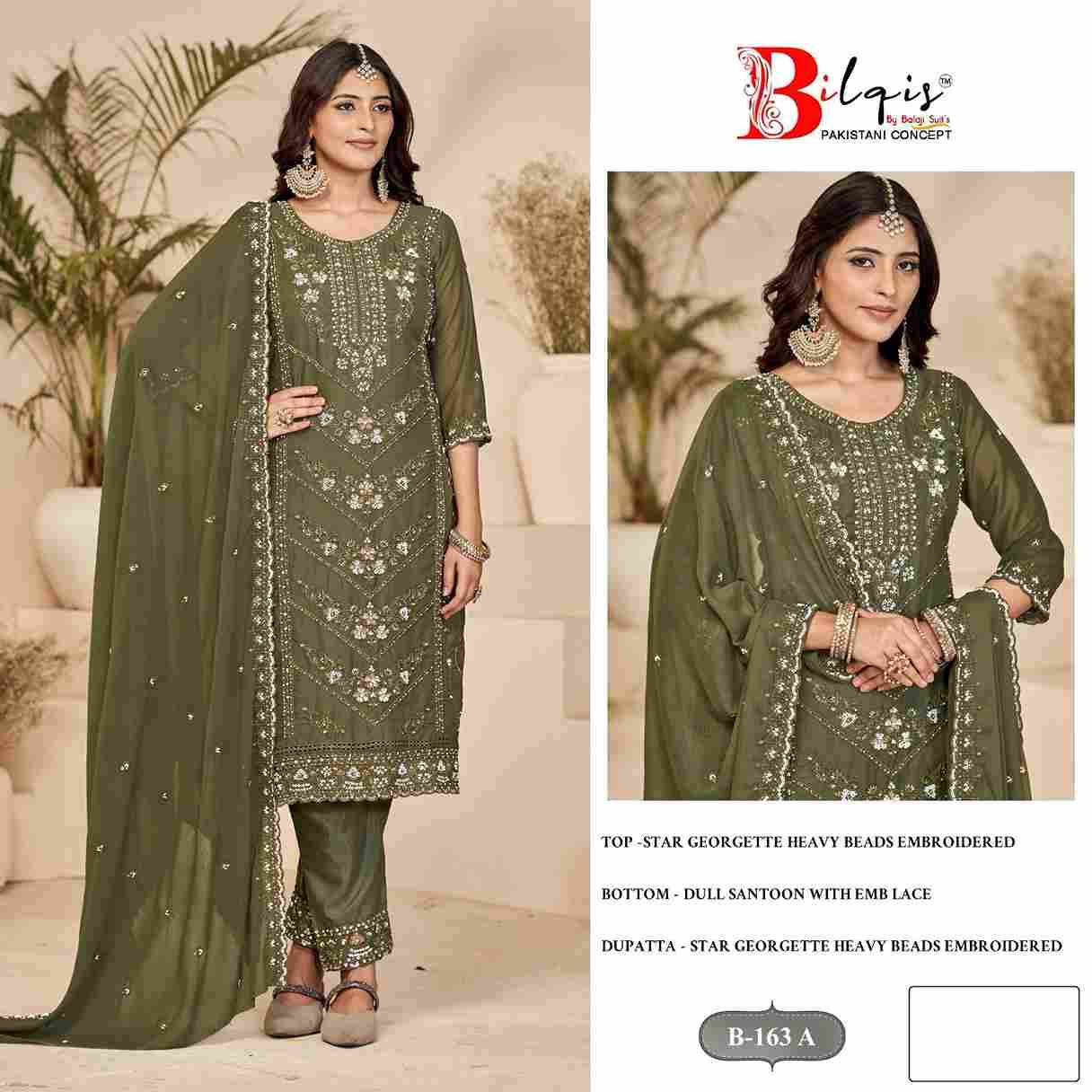 Bilqis 163 Colours By Bilqis 163-A To 163-D Series Beautiful Pakistani Suits Stylish Fancy Colorful Party Wear & Occasional Wear Georgette Embroidery Dresses At Wholesale Price