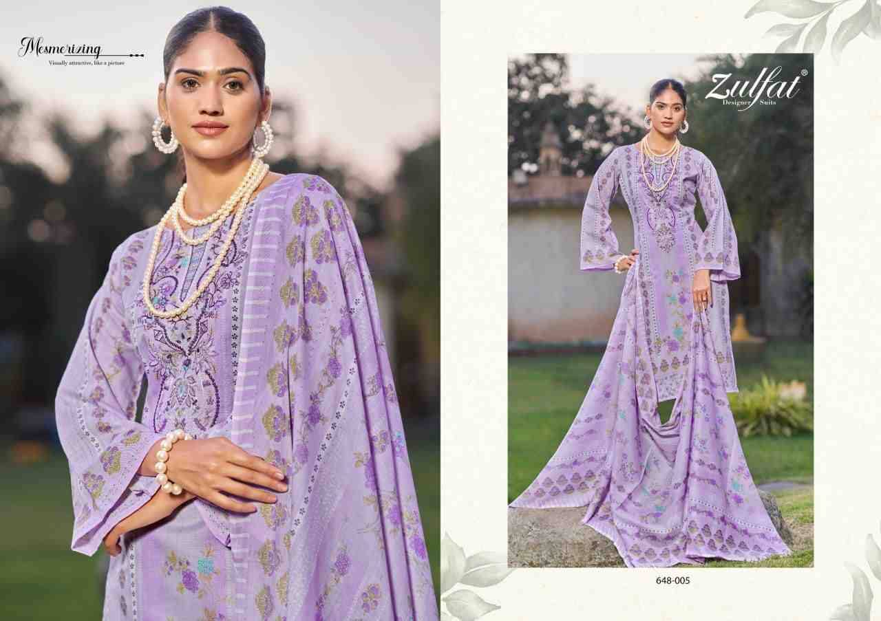 Gulnaaz Vol-3 By Zulfat 648-001 To 648-008 Series Beautiful Festive Suits Stylish Fancy Colorful Casual Wear & Ethnic Wear Pure Cotton Print Dresses At Wholesale Price