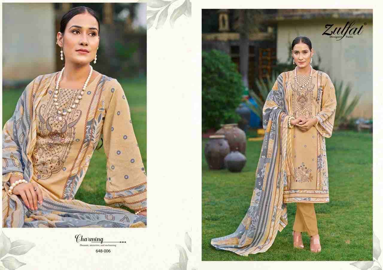 Gulnaaz Vol-3 By Zulfat 648-001 To 648-008 Series Beautiful Festive Suits Stylish Fancy Colorful Casual Wear & Ethnic Wear Pure Cotton Print Dresses At Wholesale Price