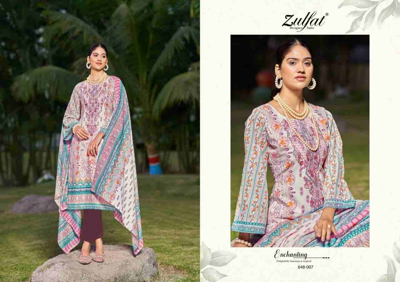 Gulnaaz Vol-3 By Zulfat 648-001 To 648-008 Series Beautiful Festive Suits Stylish Fancy Colorful Casual Wear & Ethnic Wear Pure Cotton Print Dresses At Wholesale Price
