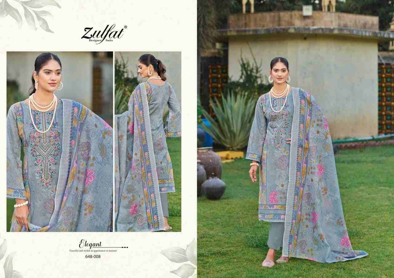 Gulnaaz Vol-3 By Zulfat 648-001 To 648-008 Series Beautiful Festive Suits Stylish Fancy Colorful Casual Wear & Ethnic Wear Pure Cotton Print Dresses At Wholesale Price