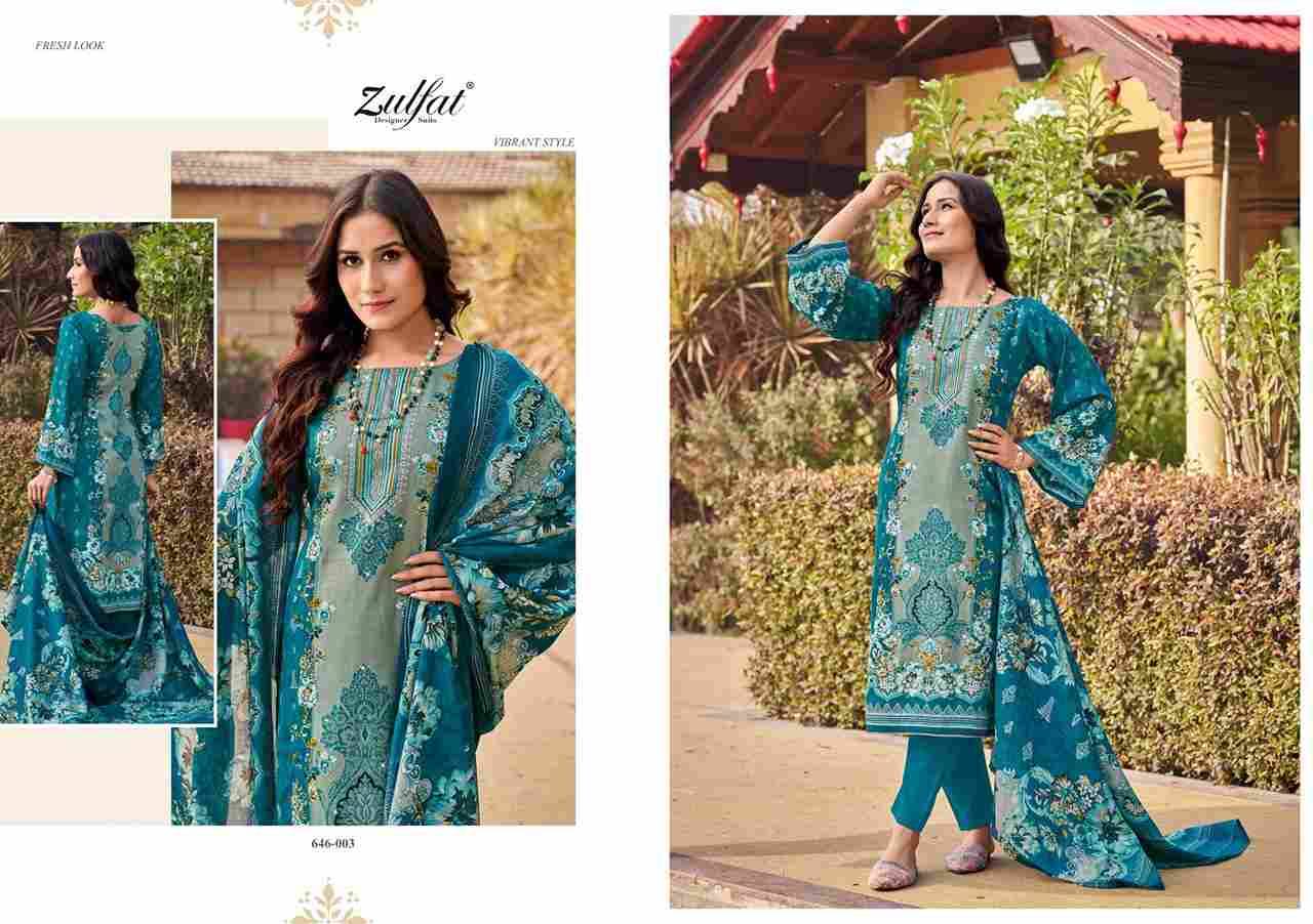 Raabta Vol-6 By Zulfat 646-001 To 646-006 Series Beautiful Festive Suits Stylish Fancy Colorful Casual Wear & Ethnic Wear Pure Jam Cotton Print Dresses At Wholesale Price