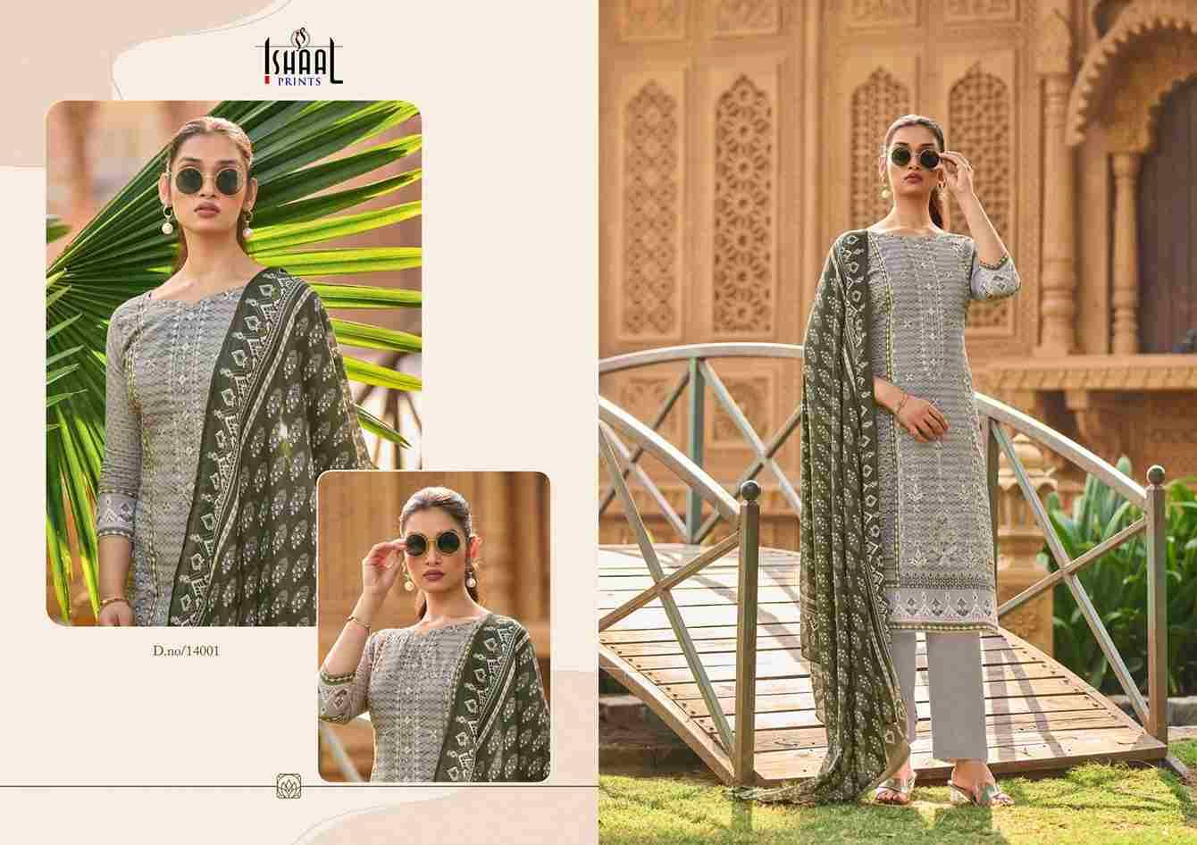 Embroidered Vol-14 By Ishaal Prints 14001 To 14010 Series Beautiful Suits Colorful Stylish Fancy Casual Wear & Ethnic Wear Pure Lawn Printed Dresses At Wholesale Price