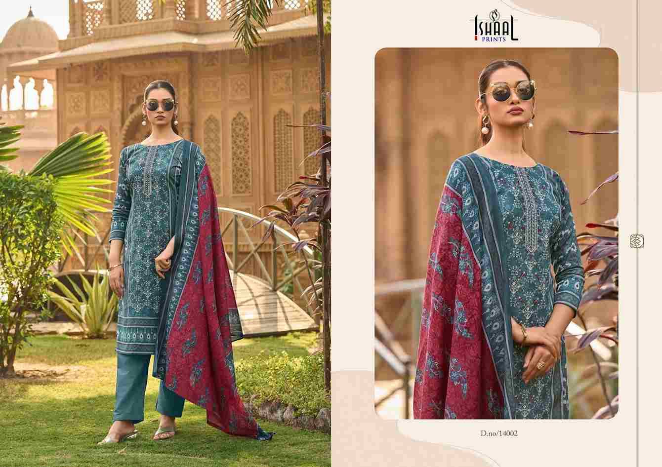 Embroidered Vol-14 By Ishaal Prints 14001 To 14010 Series Beautiful Suits Colorful Stylish Fancy Casual Wear & Ethnic Wear Pure Lawn Printed Dresses At Wholesale Price