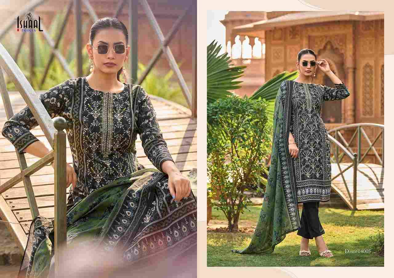 Embroidered Vol-14 By Ishaal Prints 14001 To 14010 Series Beautiful Suits Colorful Stylish Fancy Casual Wear & Ethnic Wear Pure Lawn Printed Dresses At Wholesale Price