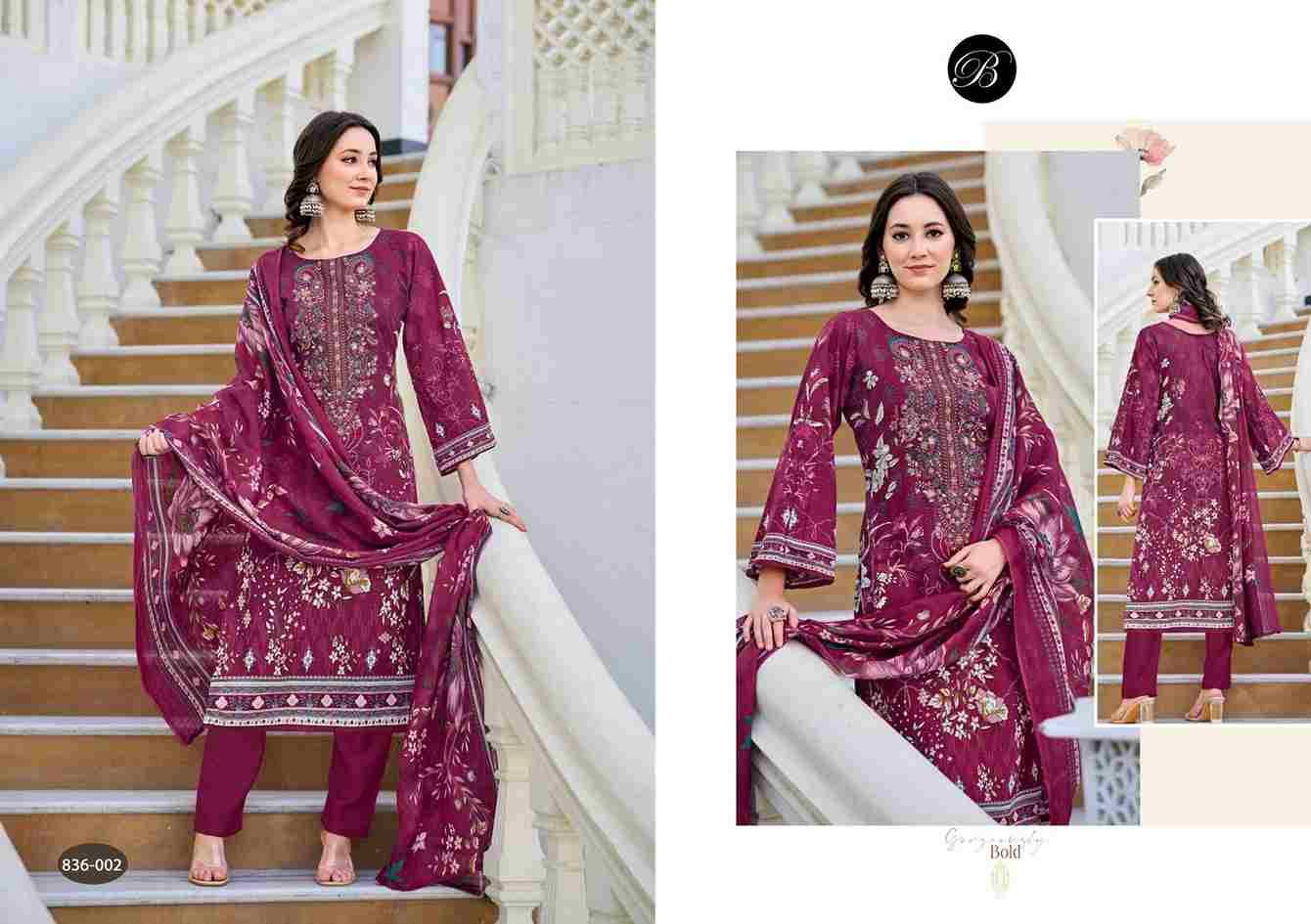 Naira Vol-103 By Belliza 836-001 To 836-008 Series Beautiful Festive Suits Stylish Fancy Colorful Casual Wear & Ethnic Wear Pure Cotton Print Dresses At Wholesale Price