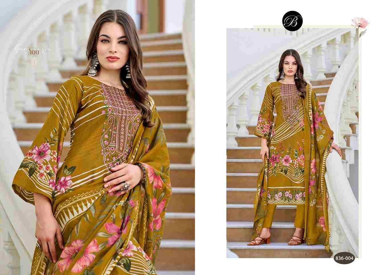 Naira Vol-103 By Belliza 836-001 To 836-008 Series Beautiful Festive Suits Stylish Fancy Colorful Casual Wear & Ethnic Wear Pure Cotton Print Dresses At Wholesale Price