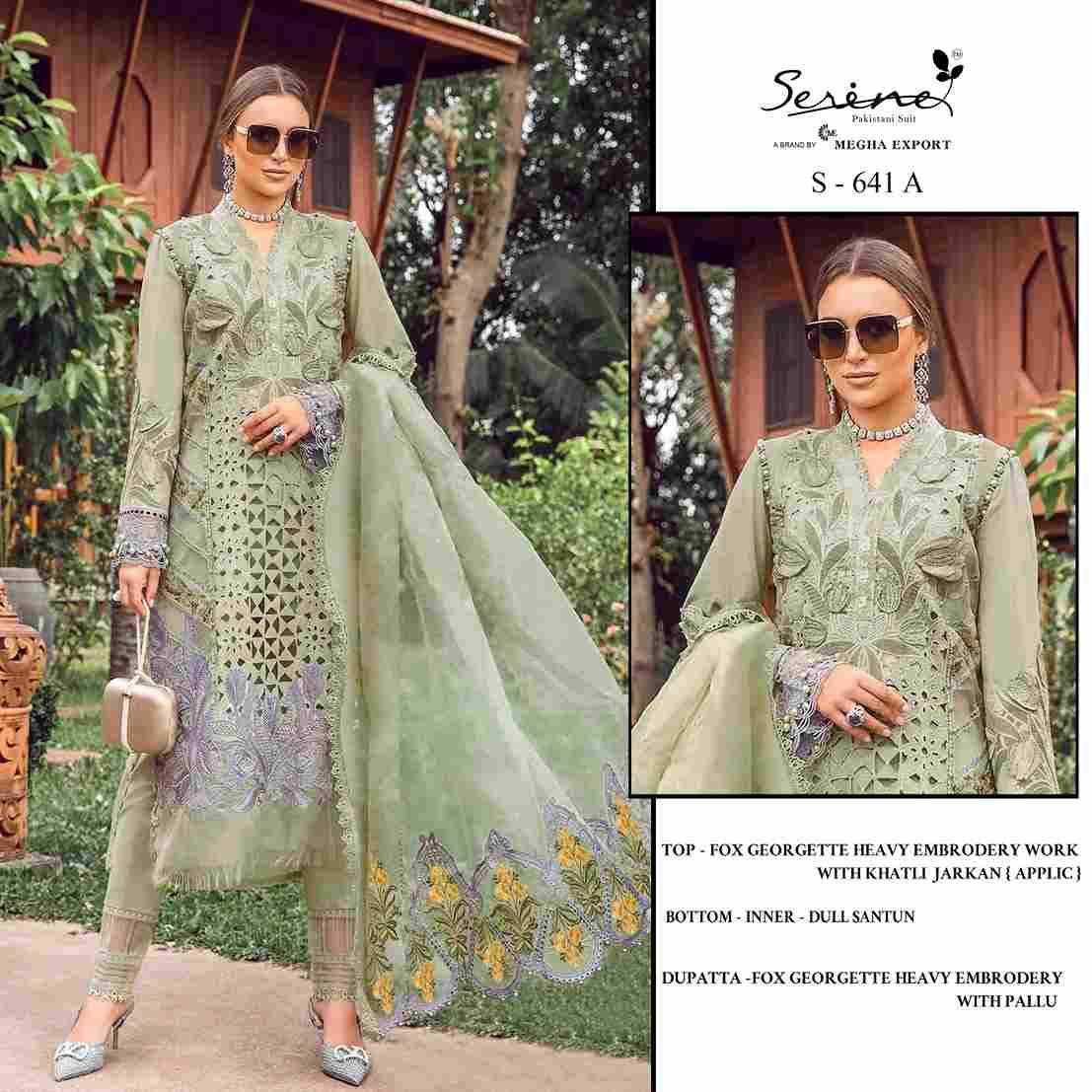 Serene Hit Design S-641 Colours By Serene S-641-A To S-641-D Series Designer Pakistani Suits Beautiful Fancy Colorful Stylish Party Wear & Occasional Wear Faux Georgette Embroidered Dresses At Wholesale Price