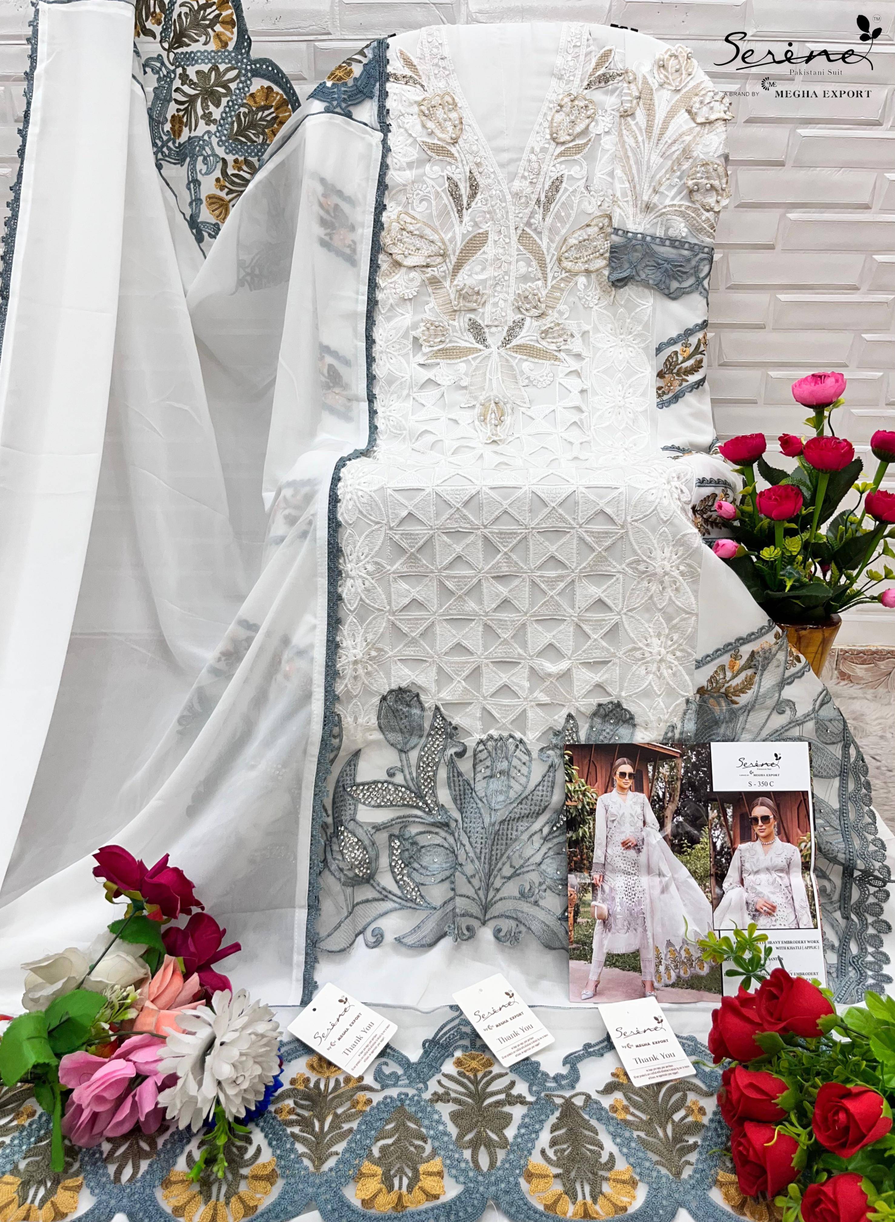Serene Hit Design S-641 Colours By Serene S-641-A To S-641-D Series Designer Pakistani Suits Beautiful Fancy Colorful Stylish Party Wear & Occasional Wear Faux Georgette Embroidered Dresses At Wholesale Price