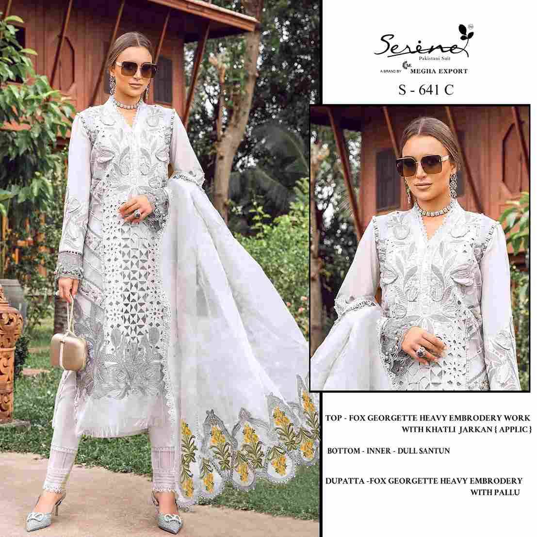 Serene Hit Design S-641 Colours By Serene S-641-A To S-641-D Series Designer Pakistani Suits Beautiful Fancy Colorful Stylish Party Wear & Occasional Wear Faux Georgette Embroidered Dresses At Wholesale Price