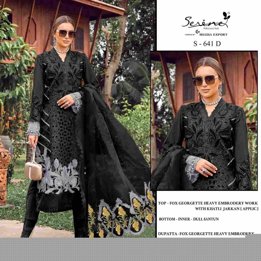 Serene Hit Design S-641 Colours By Serene S-641-A To S-641-D Series Designer Pakistani Suits Beautiful Fancy Colorful Stylish Party Wear & Occasional Wear Faux Georgette Embroidered Dresses At Wholesale Price
