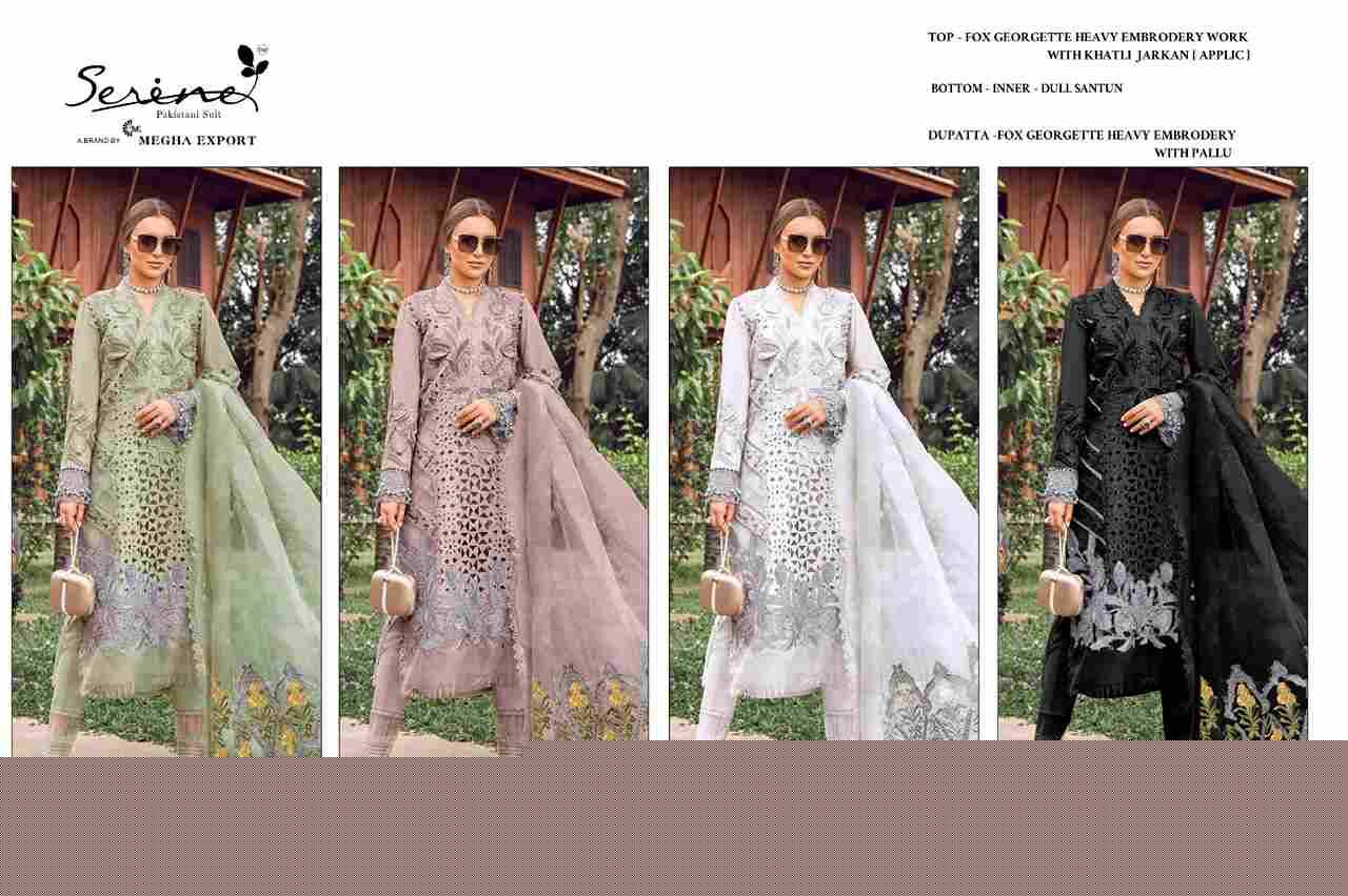 Serene Hit Design S-641 Colours By Serene S-641-A To S-641-D Series Designer Pakistani Suits Beautiful Fancy Colorful Stylish Party Wear & Occasional Wear Faux Georgette Embroidered Dresses At Wholesale Price