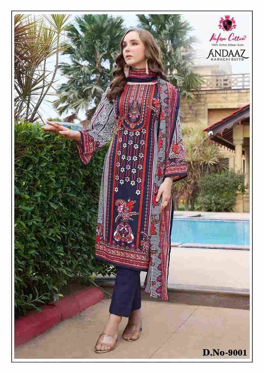 Andaaz Vol-9 By Nafisa Cotton 9001 To 9006 Series Beautiful Festive Suits Stylish Fancy Colorful Casual Wear & Ethnic Wear Soft Cotton Digital Print Dresses At Wholesale Price