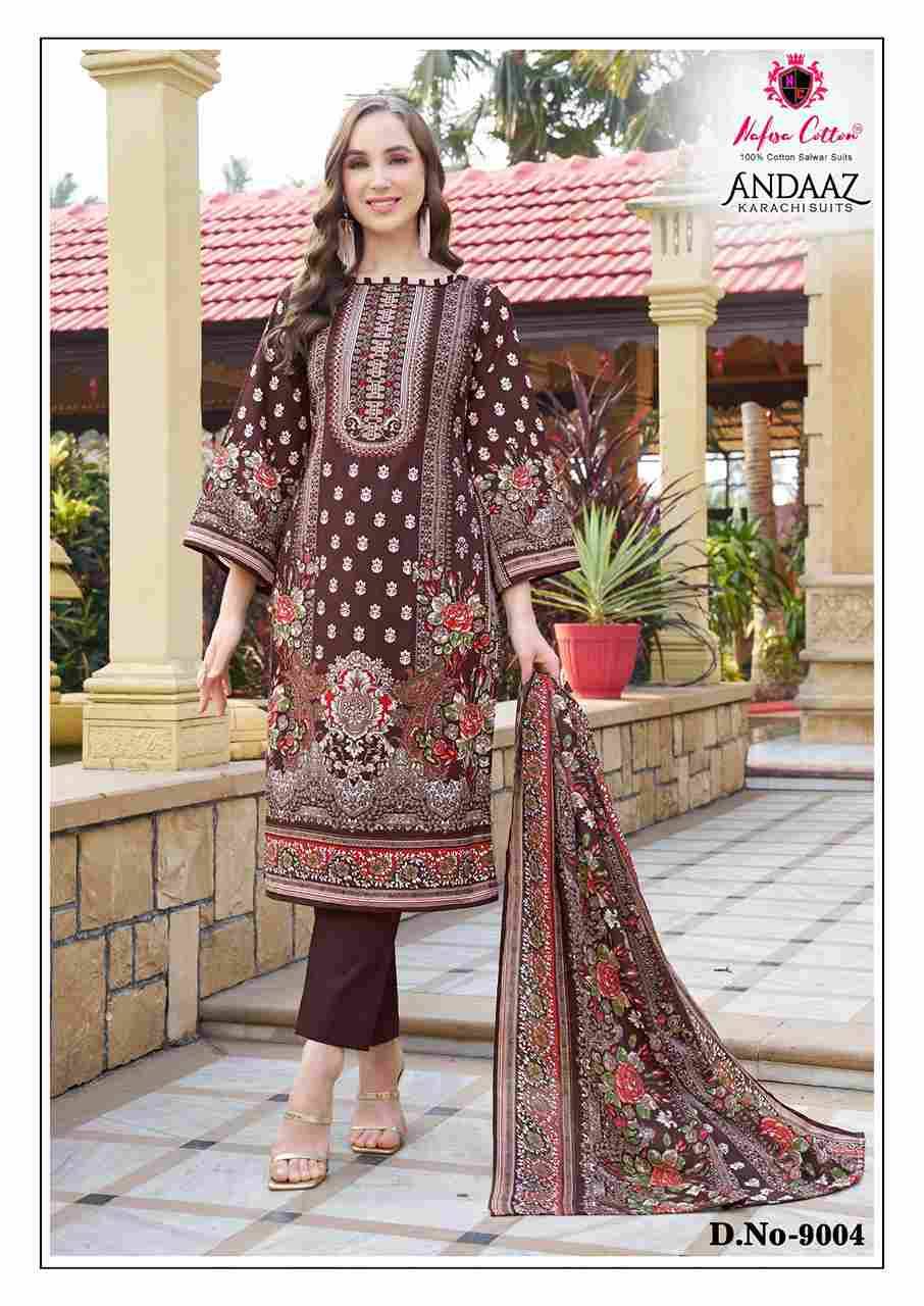 Andaaz Vol-9 By Nafisa Cotton 9001 To 9006 Series Beautiful Festive Suits Stylish Fancy Colorful Casual Wear & Ethnic Wear Soft Cotton Digital Print Dresses At Wholesale Price