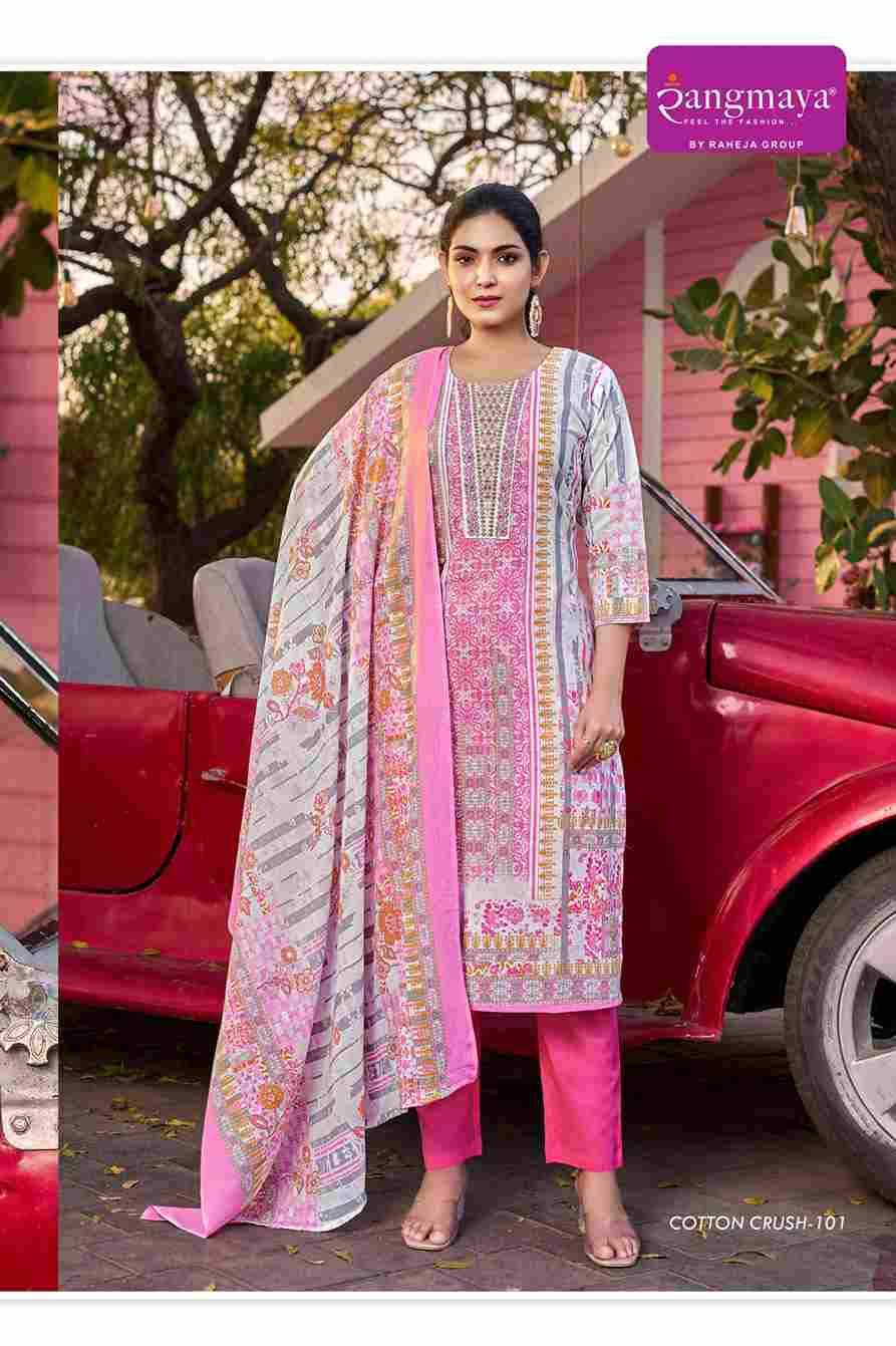 Cotton Crush By Rangmaya 101 To 108 Series Beautiful Festive Suits Colorful Stylish Fancy Casual Wear & Ethnic Wear Cotton Print Dresses At Wholesale Price