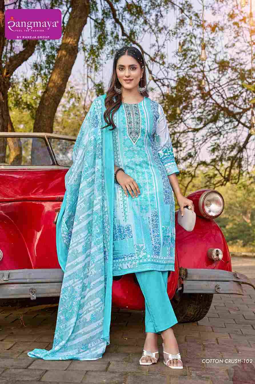 Cotton Crush By Rangmaya 101 To 108 Series Beautiful Festive Suits Colorful Stylish Fancy Casual Wear & Ethnic Wear Cotton Print Dresses At Wholesale Price