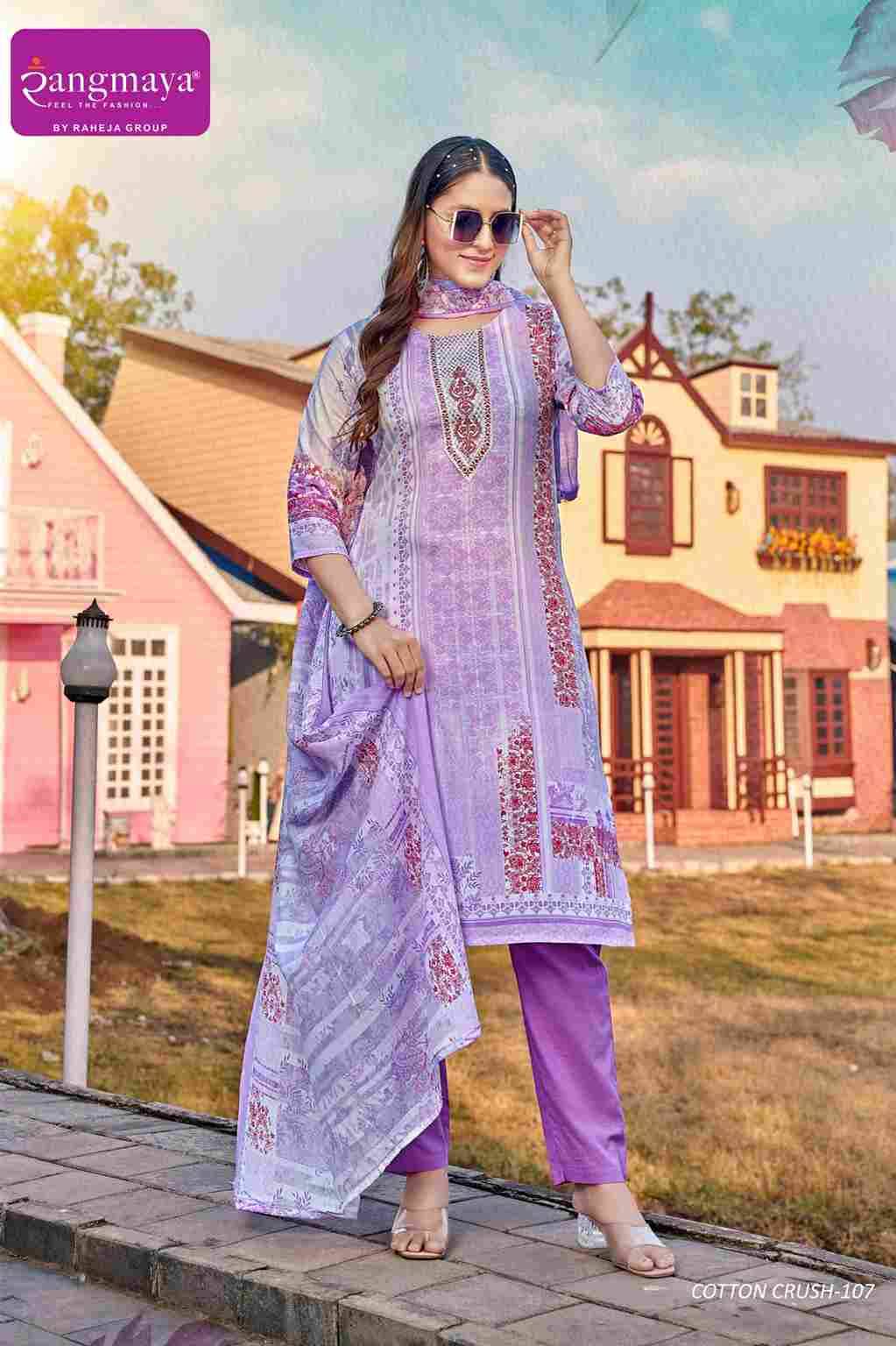 Cotton Crush By Rangmaya 101 To 108 Series Beautiful Festive Suits Colorful Stylish Fancy Casual Wear & Ethnic Wear Cotton Print Dresses At Wholesale Price