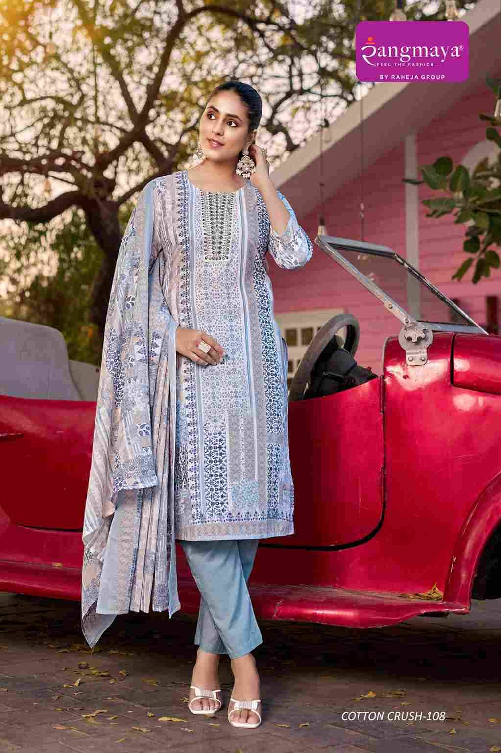 Cotton Crush By Rangmaya 101 To 108 Series Beautiful Festive Suits Colorful Stylish Fancy Casual Wear & Ethnic Wear Cotton Print Dresses At Wholesale Price