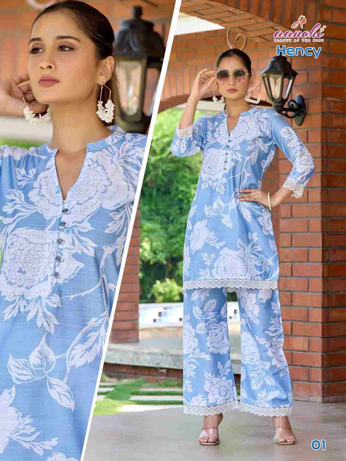 Hency By Aanchi 01 To 06 Series Designer Stylish Fancy Colorful Beautiful Party Wear & Ethnic Wear Collection Premium Vertican Co-Ords At Wholesale Price