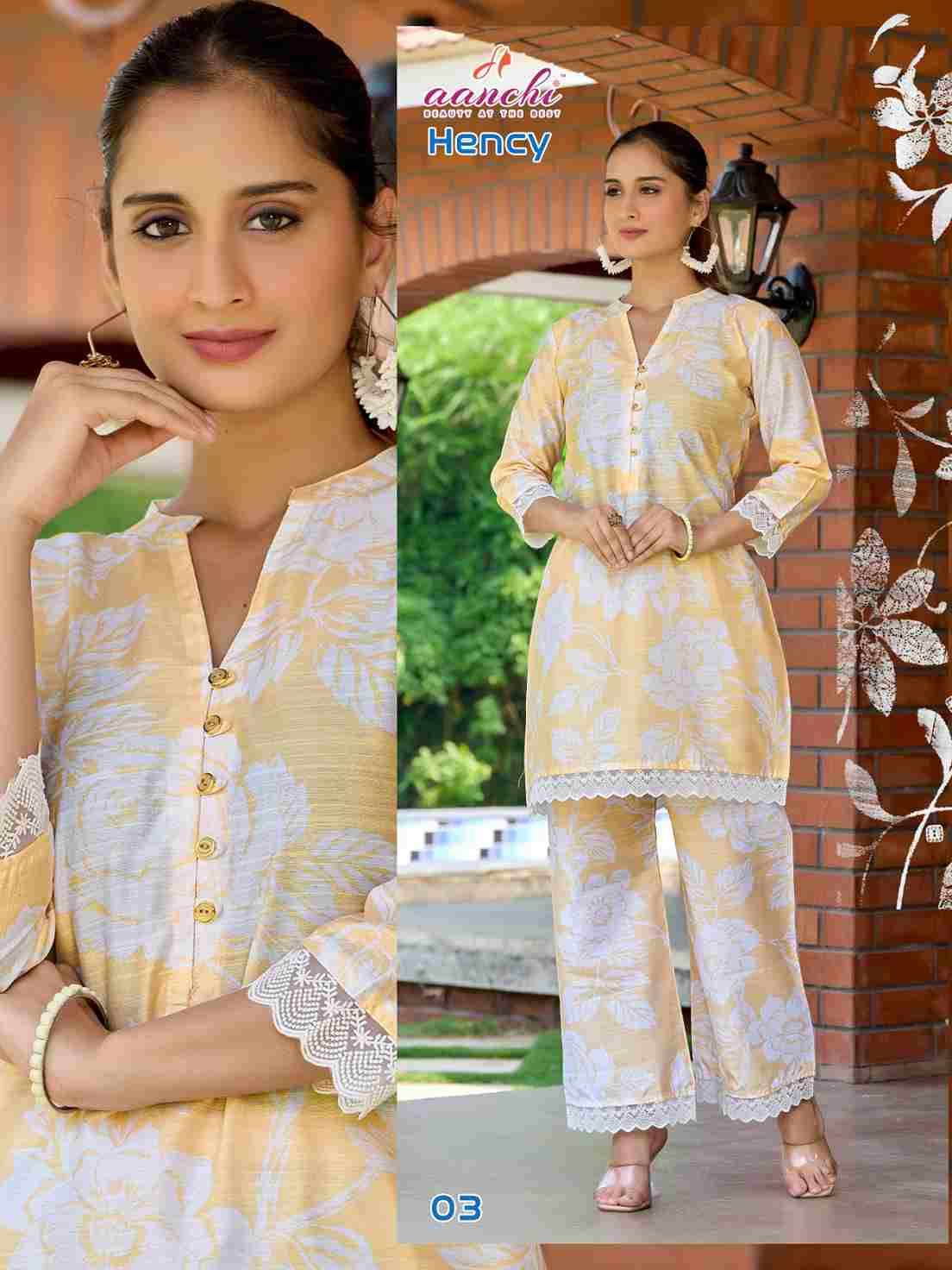 Hency By Aanchi 01 To 06 Series Designer Stylish Fancy Colorful Beautiful Party Wear & Ethnic Wear Collection Premium Vertican Co-Ords At Wholesale Price