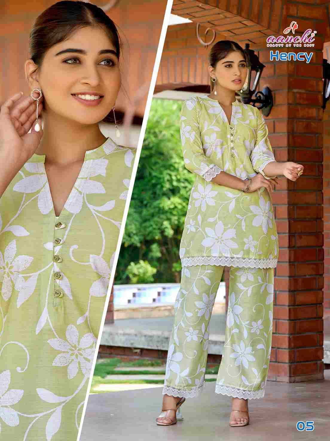 Hency By Aanchi 01 To 06 Series Designer Stylish Fancy Colorful Beautiful Party Wear & Ethnic Wear Collection Premium Vertican Co-Ords At Wholesale Price