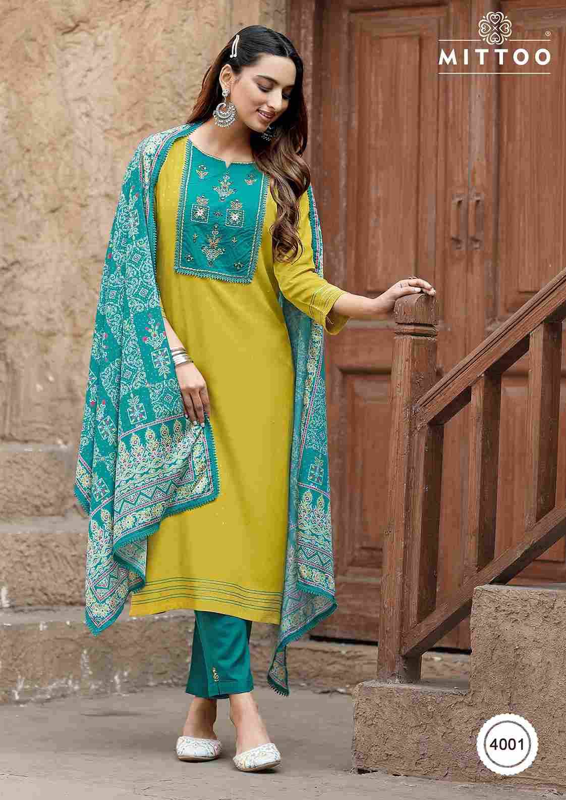 Chand By Mittoo 4001 To 4006 Series Beautiful Festive Suits Colorful Stylish Fancy Casual Wear & Ethnic Wear Rayon Dresses At Wholesale Price