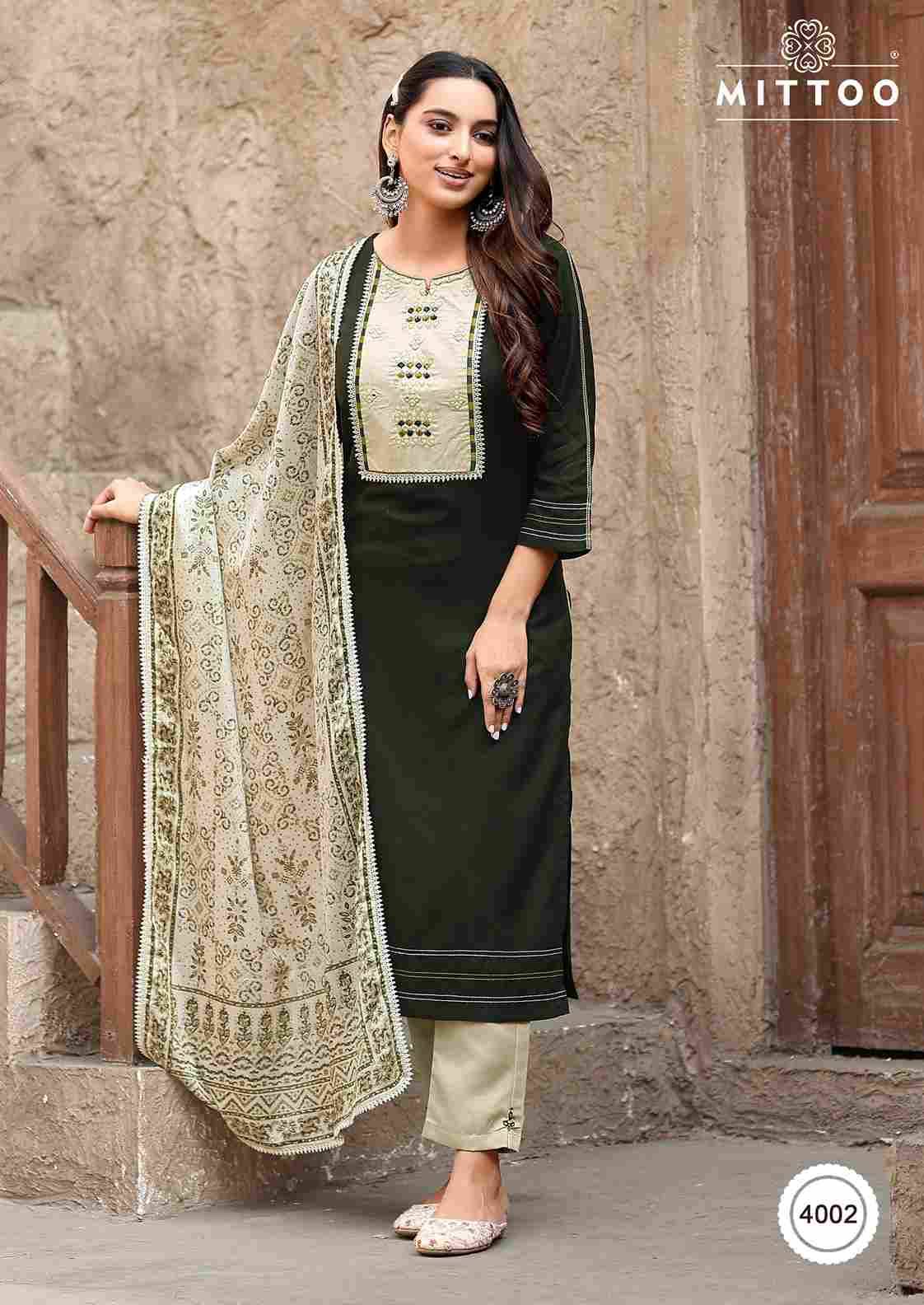 Chand By Mittoo 4001 To 4006 Series Beautiful Festive Suits Colorful Stylish Fancy Casual Wear & Ethnic Wear Rayon Dresses At Wholesale Price