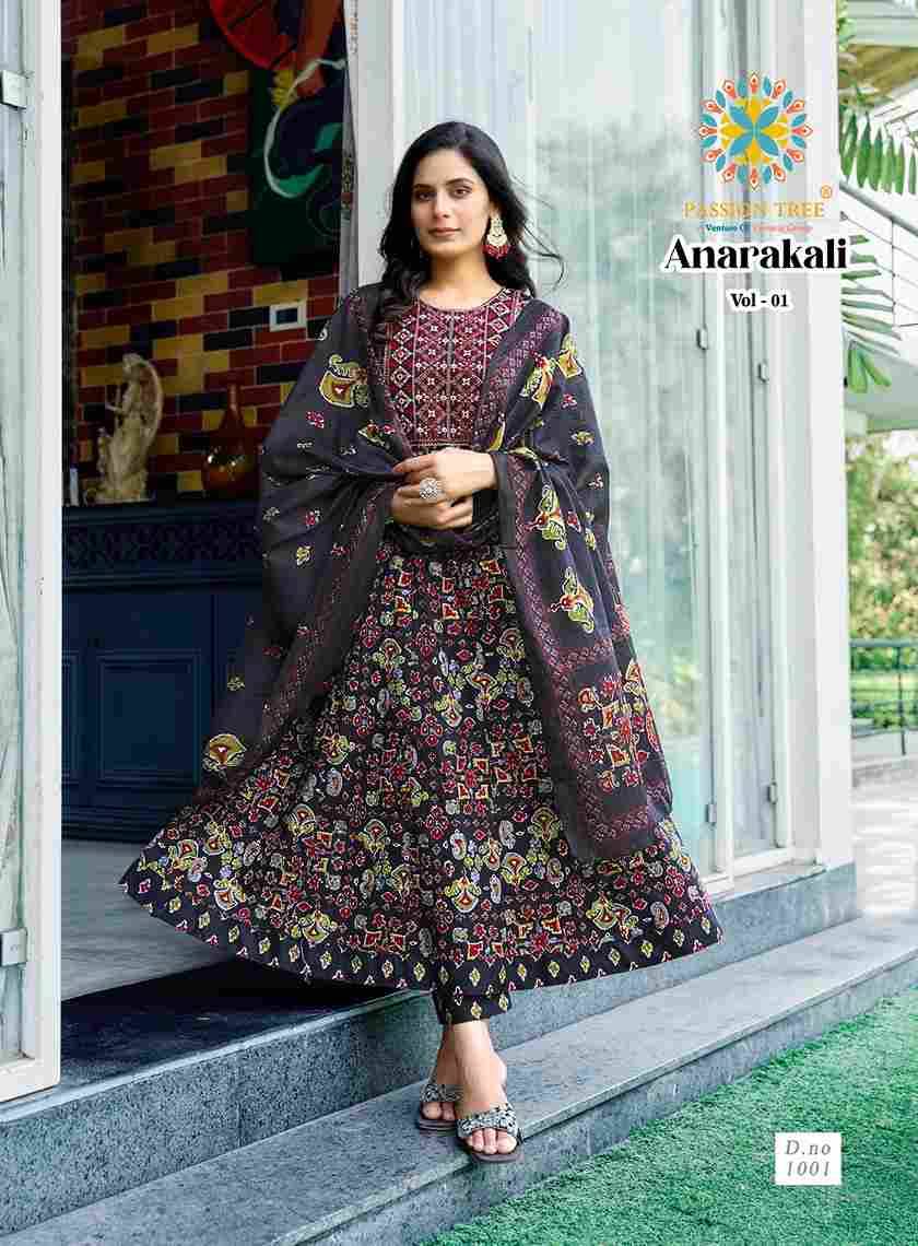 Anarkali Vol-1 By Passion Tree 1001 To 1008 Series Beautiful Festive Suits Colorful Stylish Fancy Casual Wear & Ethnic Wear Cotton Print Dresses At Wholesale Price