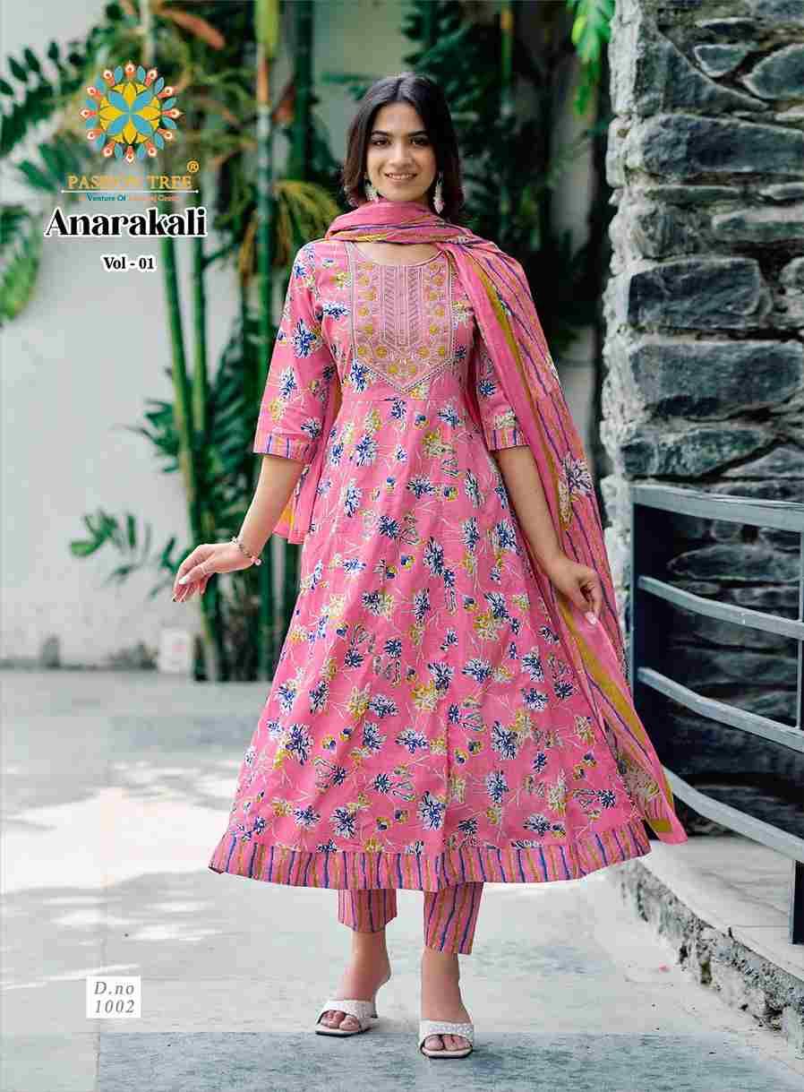 Anarkali Vol-1 By Passion Tree 1001 To 1008 Series Beautiful Festive Suits Colorful Stylish Fancy Casual Wear & Ethnic Wear Cotton Print Dresses At Wholesale Price
