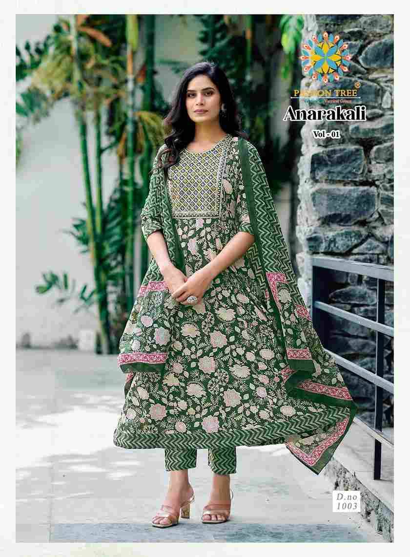 Anarkali Vol-1 By Passion Tree 1001 To 1008 Series Beautiful Festive Suits Colorful Stylish Fancy Casual Wear & Ethnic Wear Cotton Print Dresses At Wholesale Price
