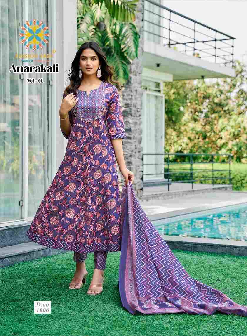 Anarkali Vol-1 By Passion Tree 1001 To 1008 Series Beautiful Festive Suits Colorful Stylish Fancy Casual Wear & Ethnic Wear Cotton Print Dresses At Wholesale Price