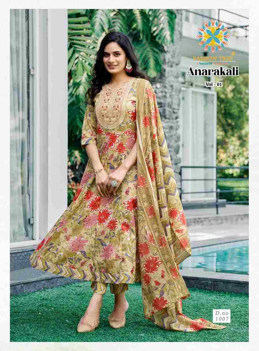 Anarkali Vol-1 By Passion Tree 1001 To 1008 Series Beautiful Festive Suits Colorful Stylish Fancy Casual Wear & Ethnic Wear Cotton Print Dresses At Wholesale Price