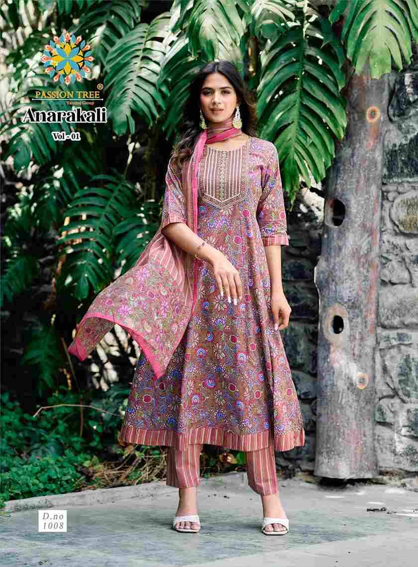 Anarkali Vol-1 By Passion Tree 1001 To 1008 Series Beautiful Festive Suits Colorful Stylish Fancy Casual Wear & Ethnic Wear Cotton Print Dresses At Wholesale Price