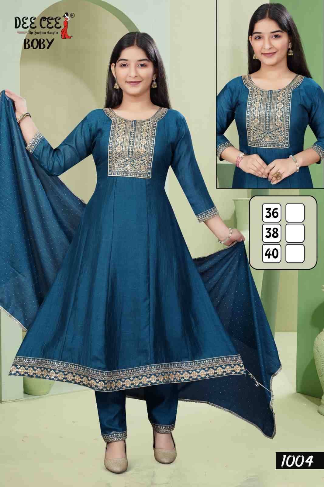 Boby By Dee Cee 1001 To 1006 Series Beautiful Festive Suits Colorful Stylish Fancy Casual Wear & Ethnic Wear Vichitra Silk Dresses At Wholesale Price