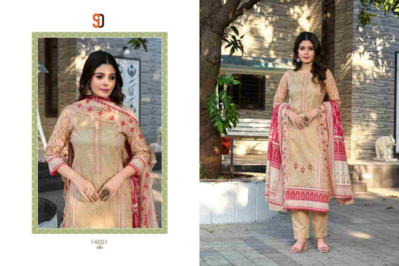 Bin Saeed Vol-14 By Shraddha Designer 14001 To 14002 Series Beautiful Pakistani Suits Colorful Stylish Fancy Casual Wear & Ethnic Wear Pure Cotton Embroidered Dresses At Wholesale Price