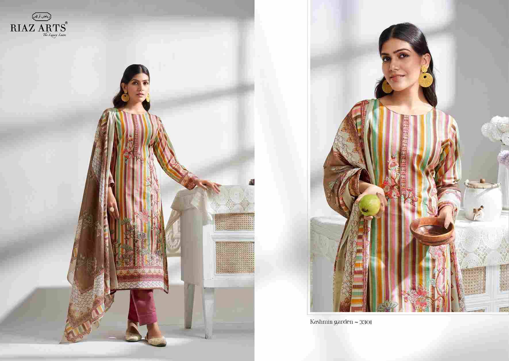 Kashmiri Garden By Riaz Arts 3301 To 3305 Series Beautiful Festive Suits Colorful Stylish Fancy Casual Wear & Ethnic Wear Pure Cambric Cotton Print Dresses At Wholesale Price