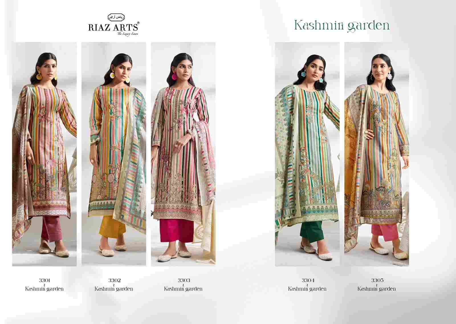 Kashmiri Garden By Riaz Arts 3301 To 3305 Series Beautiful Festive Suits Colorful Stylish Fancy Casual Wear & Ethnic Wear Pure Cambric Cotton Print Dresses At Wholesale Price